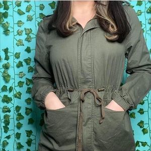 Forever 21 Green Hooded Utility Jacket